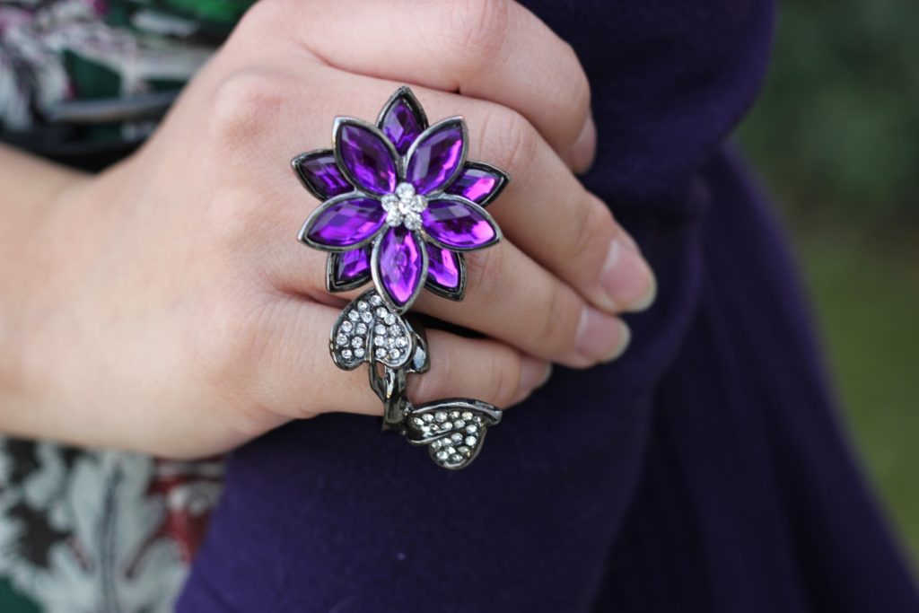 Wet Seal Purple Flower Ring