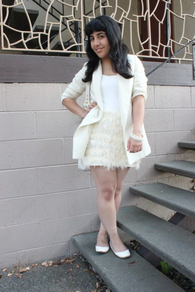 Cream Feather DVF Skirt
