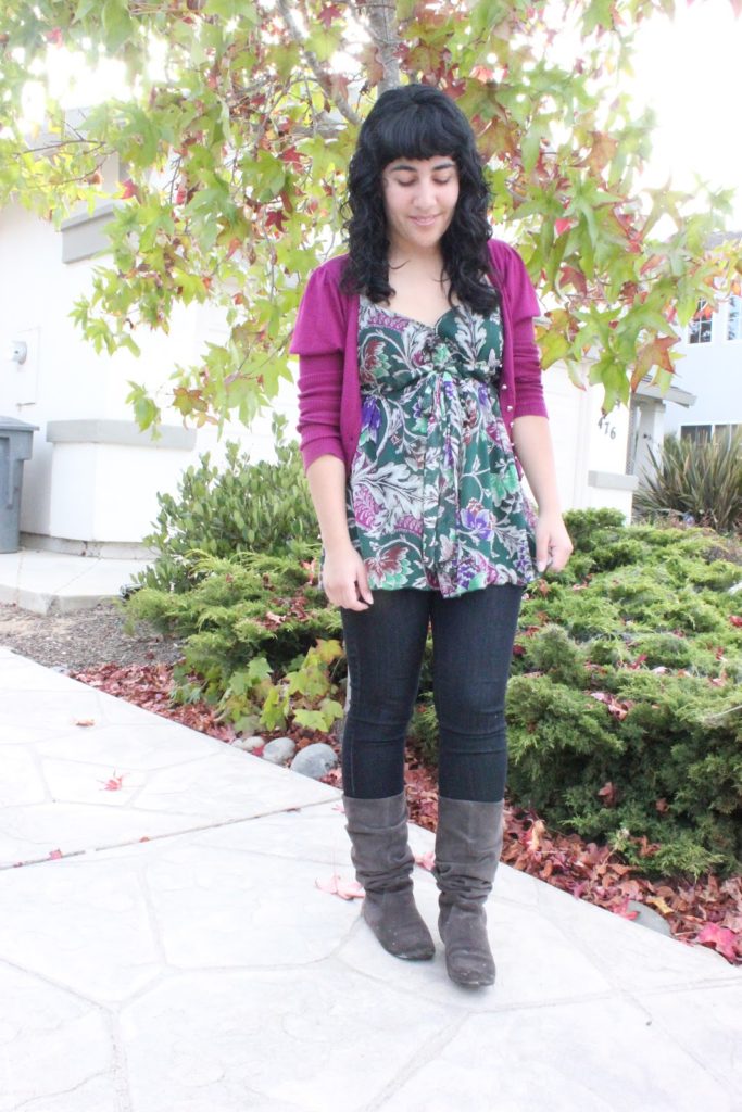 DVF Floral Tank and Steve Madden Suede Boots