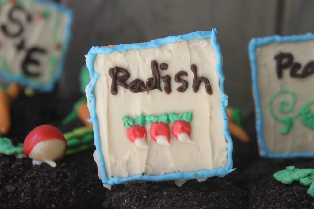Graham Cracker Radish Seed Sign Hello Cupcake