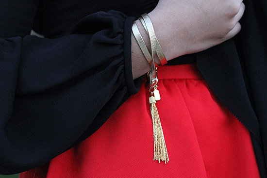 E. Kammeyer Gold Wrap Tassel Bracelet