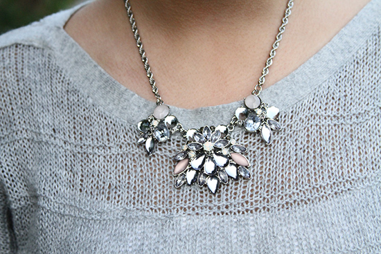 LE TOTE Pink and Silver Statement Necklace