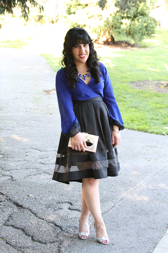 Blue and Black Date Night Outfit | Will Bake for Shoes