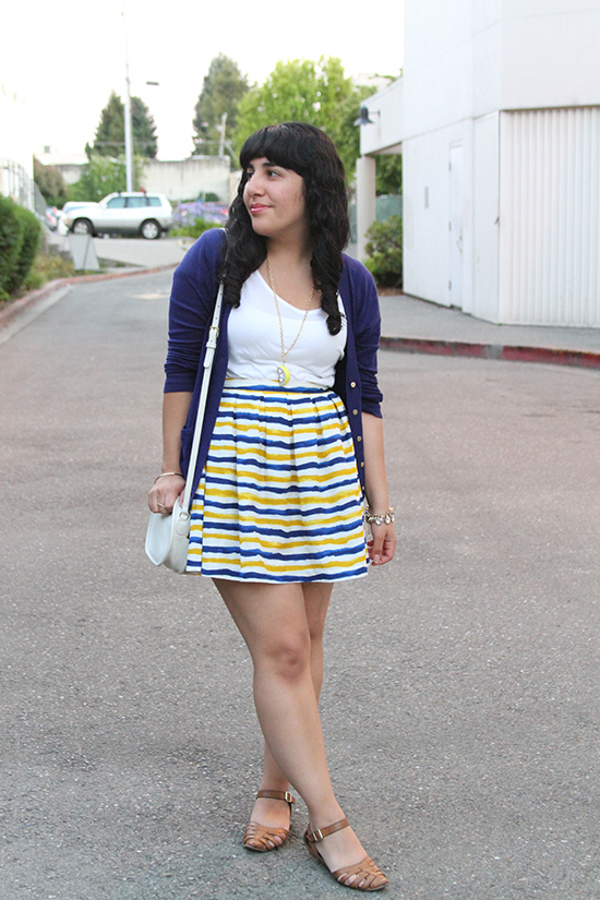 Blue and Yellow Stripe Outfit Style Inspiration