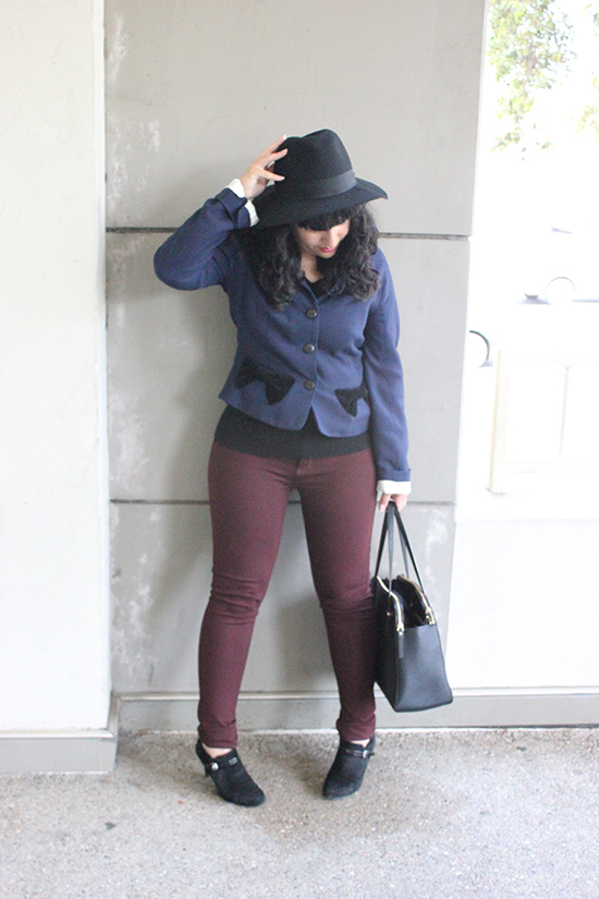 Marc Jacobs Coat Oxblood Pants Black Hat Blogger Style