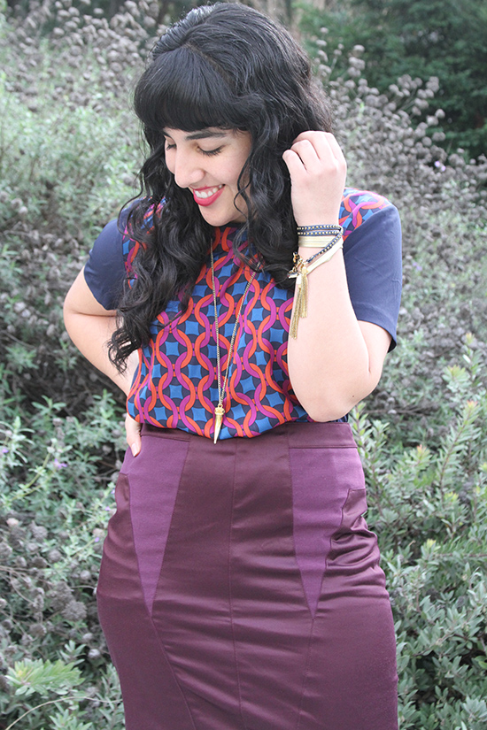 Kaleidoscope Print Top and Silence + Noise Skirt Outfit